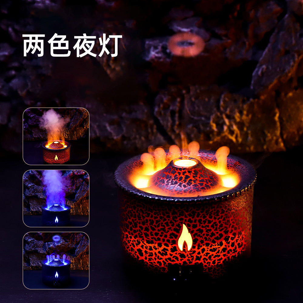 Flame aromatherapy machine automatic sprayer diffuser essential oil household cold fragrance colorful simulation cross-border volcano humidifier