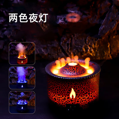 Flame aromatherapy machine automatic sprayer diffuser essential oil household cold fragrance colorful simulation cross-border volcano humidifier