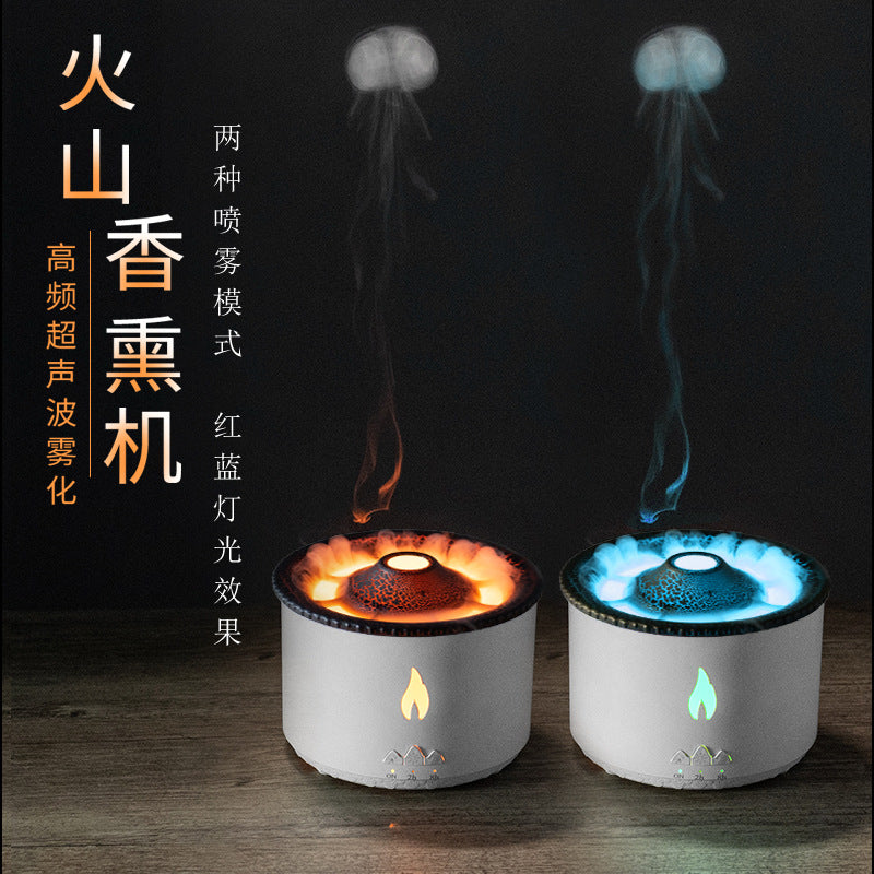 Flame aromatherapy machine automatic sprayer diffuser essential oil household cold fragrance colorful simulation cross-border volcano humidifier